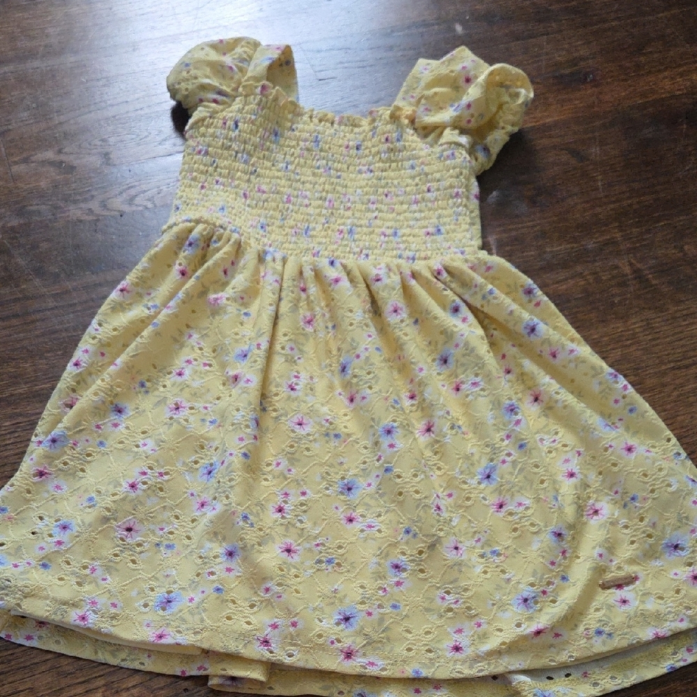 Tahari Yellow Floral Kids Dress